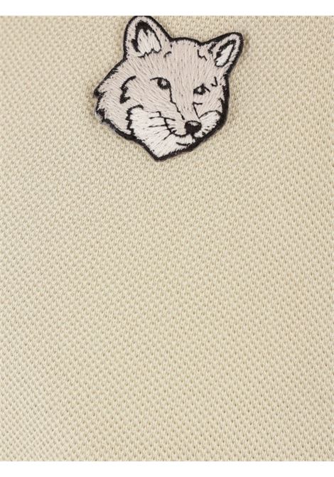 Polo con applicazione Fox Head in beige Maison kitsuné - uomo MAISON KITSUNÉ | MM00210KJ7010P129